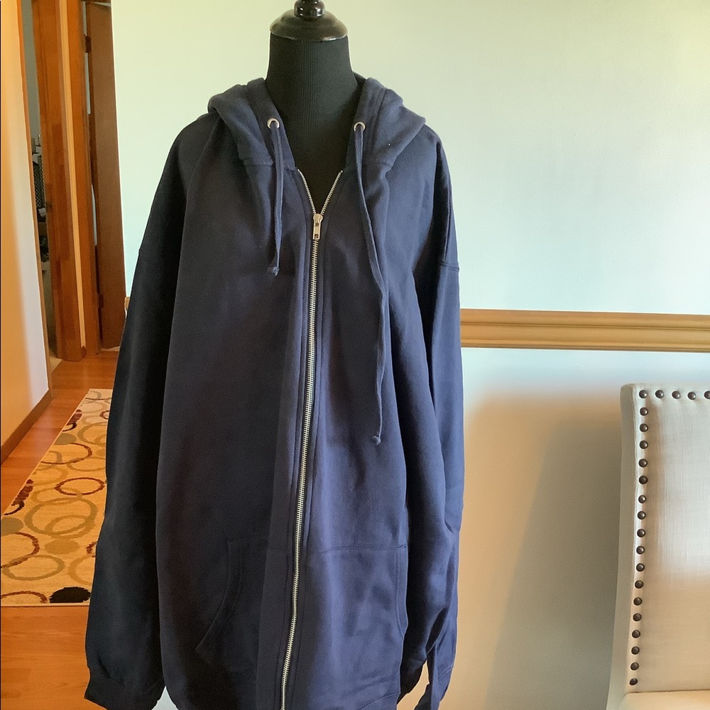 blue hoodie